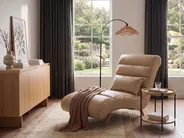 Chaise Longue RIVES Faux Leather Light Brown_1095064