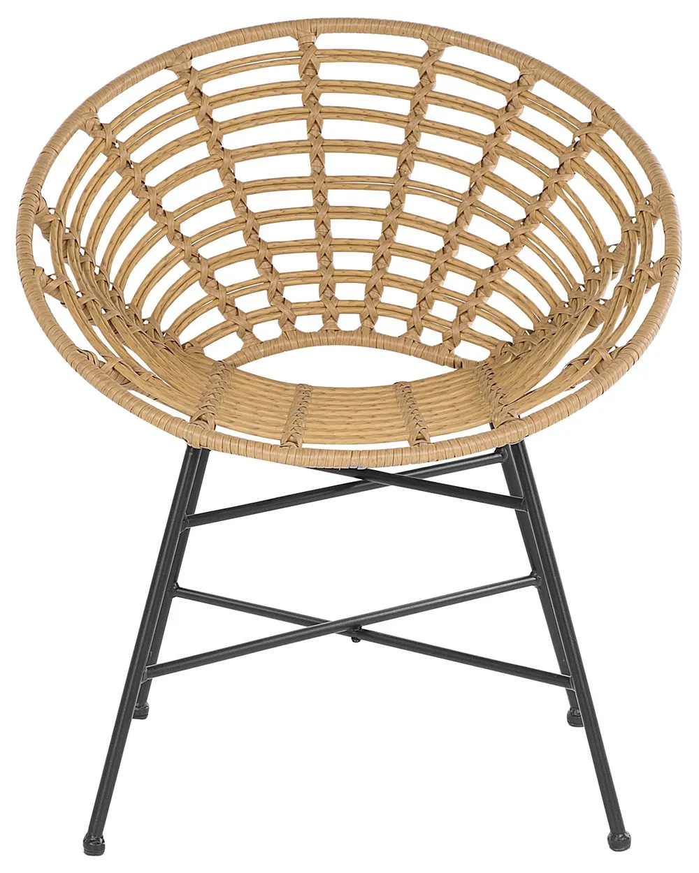 Set of 2 Garden Chairs ACERRA PE Rattan Light Brown_803267