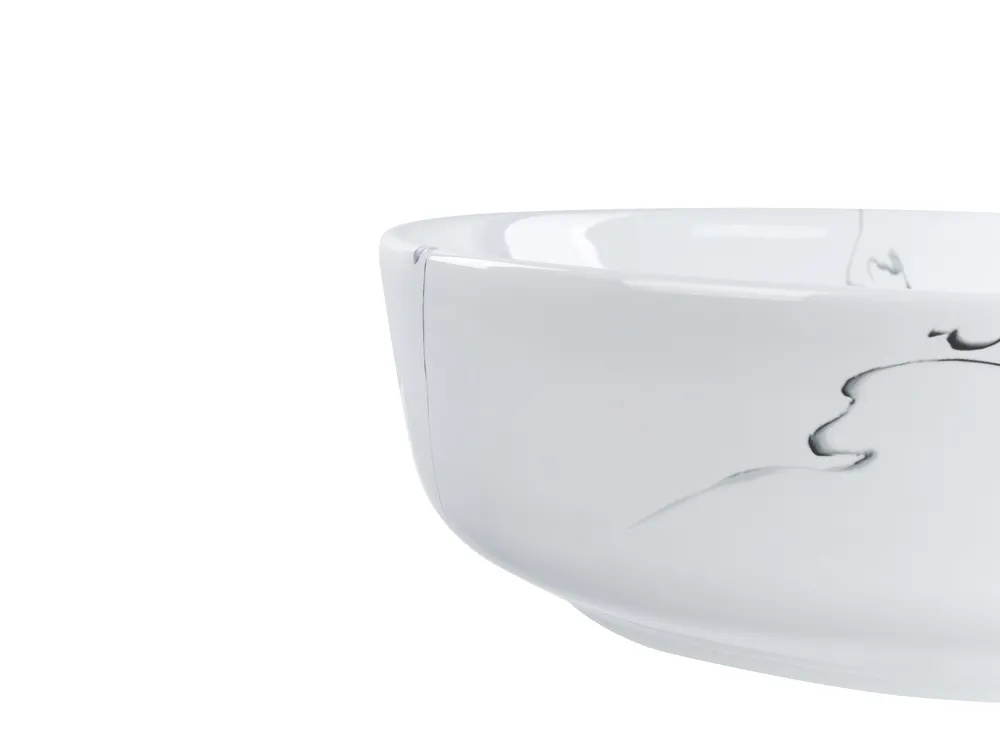 Countertop Basin HOPI ⌀ 420 mm Ceramic White Marble_922197