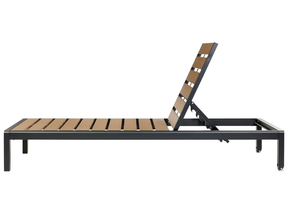 Sun Lounger NARDO Reclining Metal Brown/ Black_862945