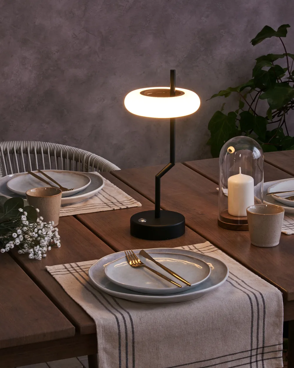 Wireless LED Table Lamp ALVIELA with Dimmer Metal Black