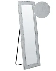 Standing Mirror LOCRONAN 150 cm Faux Leather Light Grey_840596