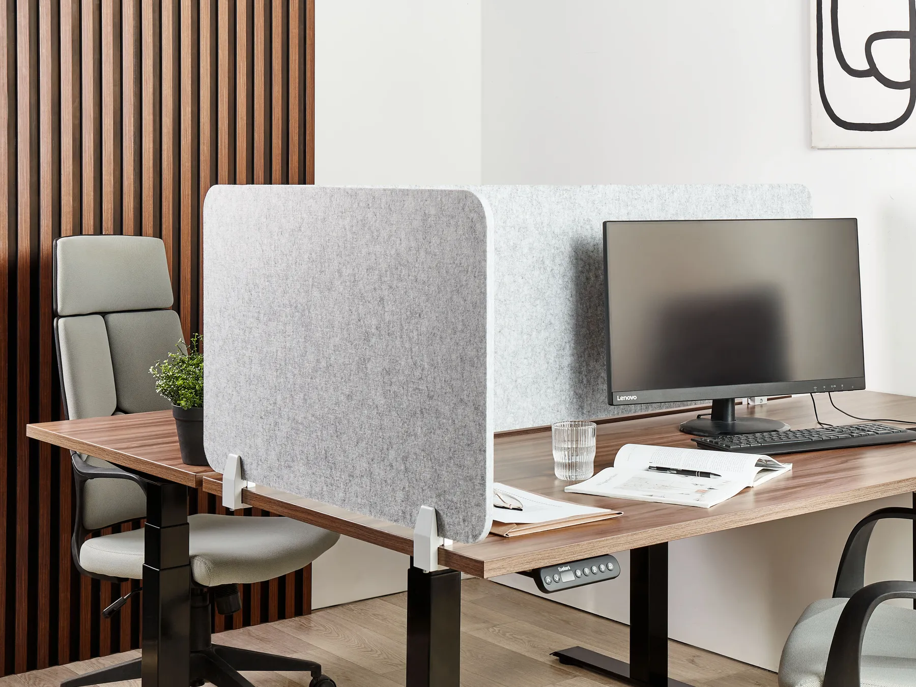 Desk Screen SPLIT 80 x 50 cm Grey_894516