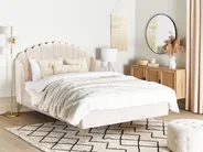 Bed Velvet AMBILLOU 140 x 200 cm (EU Double) Light Beige_857616