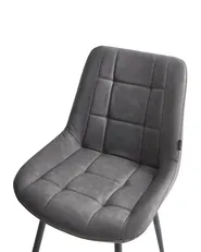 Set med 2 matstolar MELROSE Konstläder Grå_967198