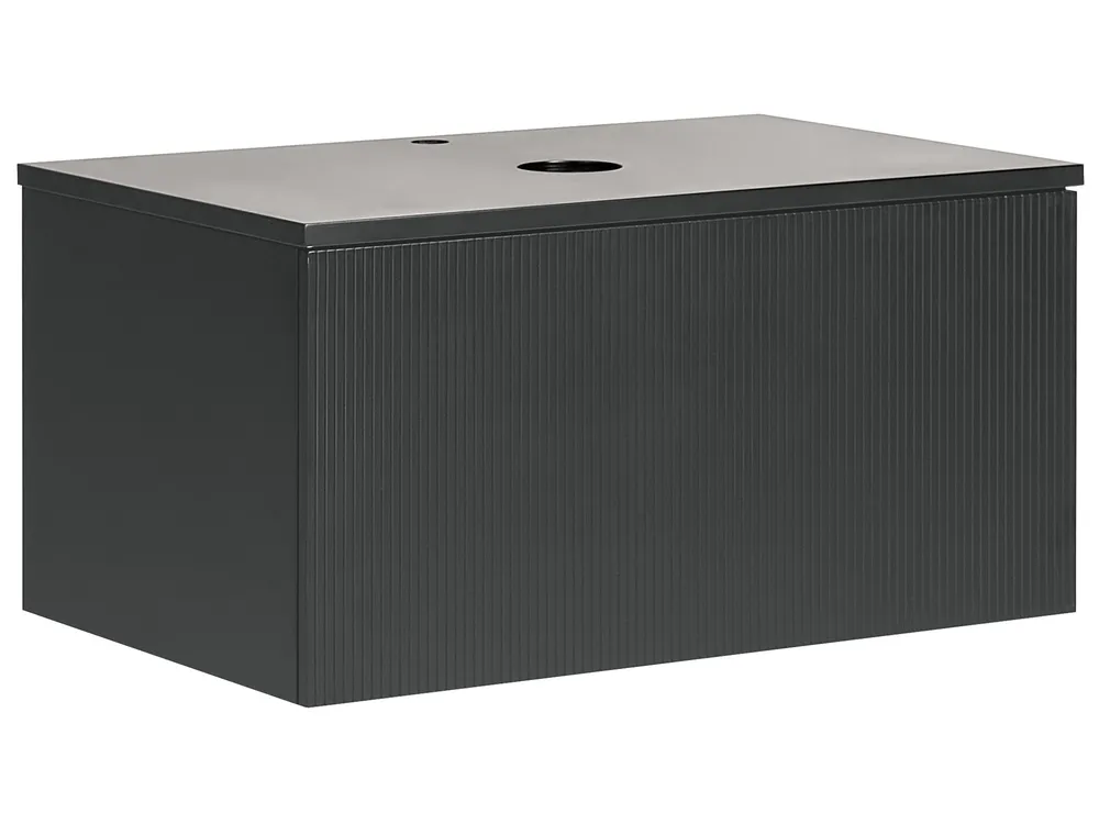 Wall Mounted Vanity Unit ALZIRA 80 cm Black