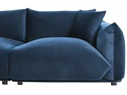 Soffa 3-sits LUVOS Sammet Mörkblå_970586