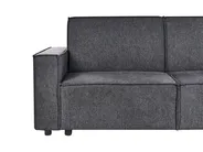 Corner Sofa Bed 3 Seater ROMEDAL II Fabric Graphite Grey Left Hand_971434