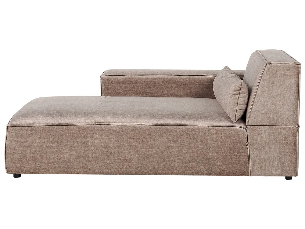 Right-Hand Chaise Longue HELLNAR Fabric Light Brown