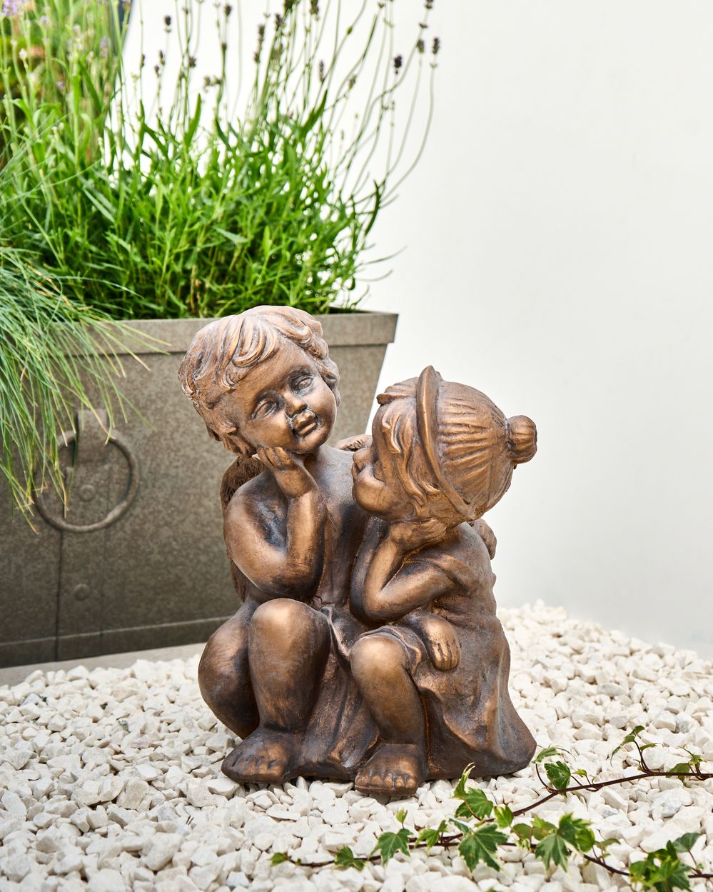 Garden Figurine DAMARO Children 32 cm Brown