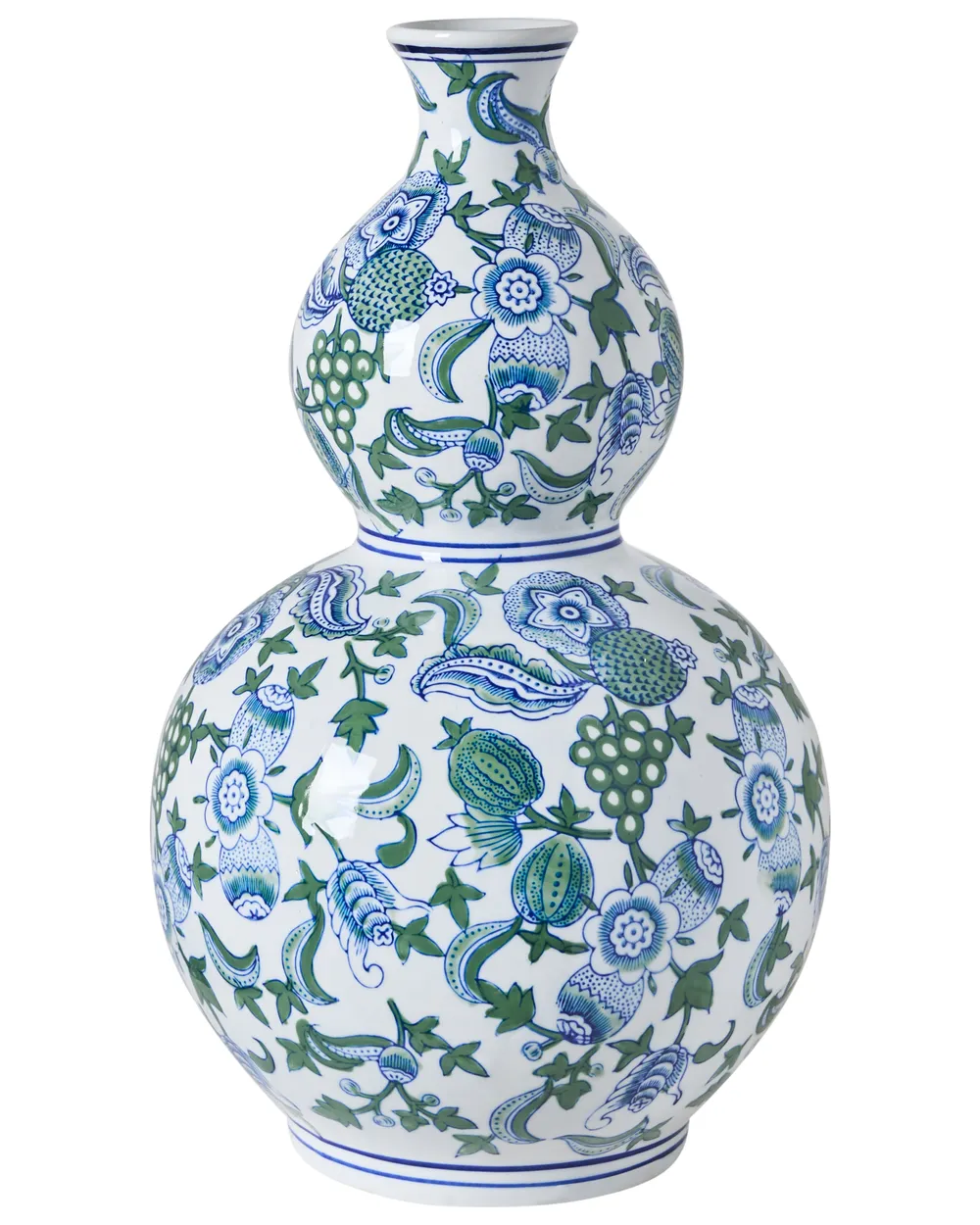 Flower Vase MOSTOLES 45 cm Porcelain White/ Blue
