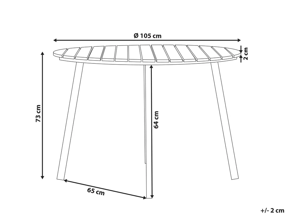 Garden Dining Table CAVOLI 105 cm 105 cm Brown_819490