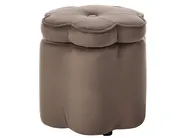 Kids Storage Pouffe FLOWER Flower Velvet Dark Brown_1081994