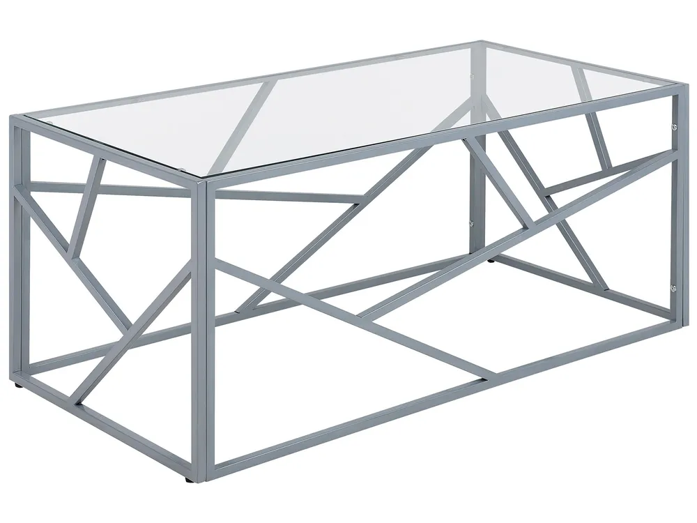 Coffee Table ORLAND Glass Silver
