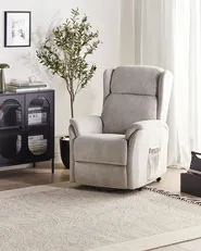 Electric Recliner Chair ELEGY with Footrest Fabric Light Grey_1021369