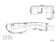 Modular Corner Sofa 5 Seater ARDAL Corduroy Off-White Left Hand_1008147