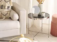 Side Table LUCEA Tempered Glass Silver_771212