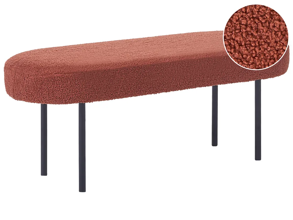 Upholstered Bench WOLFEBORO Boucle Golden Brown