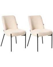 Set med 2 stolar MALIN Bouclé Ljusbeige_987071