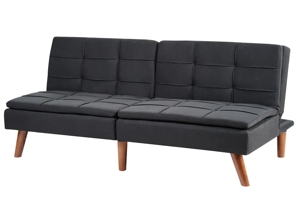 Sofa Bed 3 Seater RONNE Fabric Black_912322