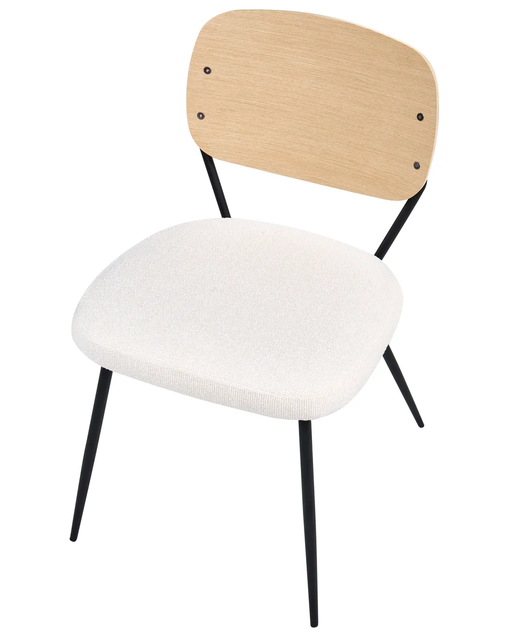 Set med 2 matstolar EILEEN Bouclé Off-White_1058338