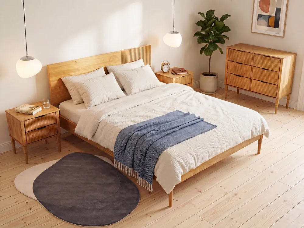 Bed Pine Wood FLAVIGNAC 180 x 200 cm (EU Super King) Light Brown_1118436