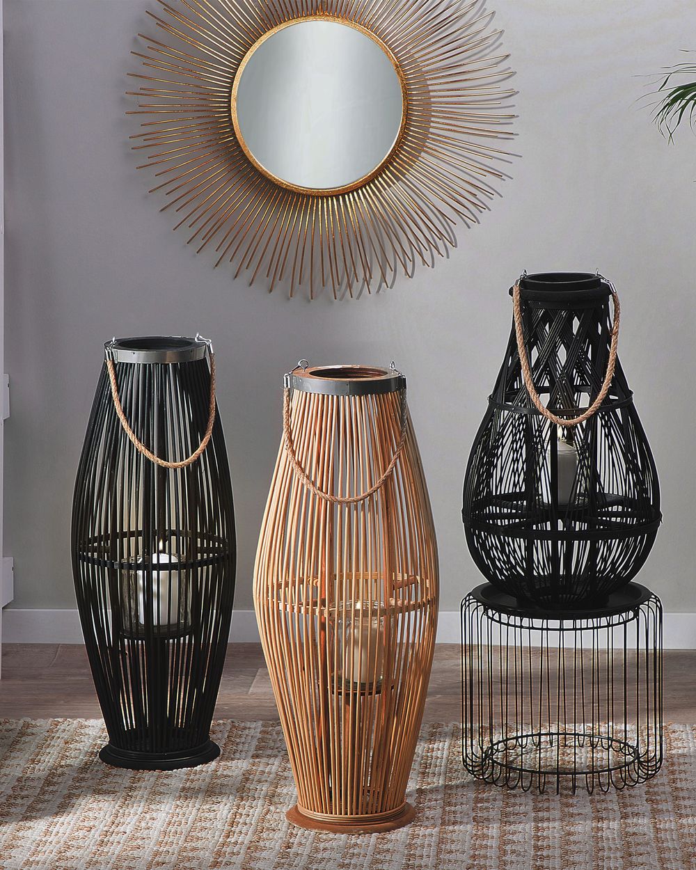 Lyhty TAHITI 72 cm Bambu Luonnonväri