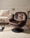 Swivel Armchair NOLVIK Velvet Dark Brown