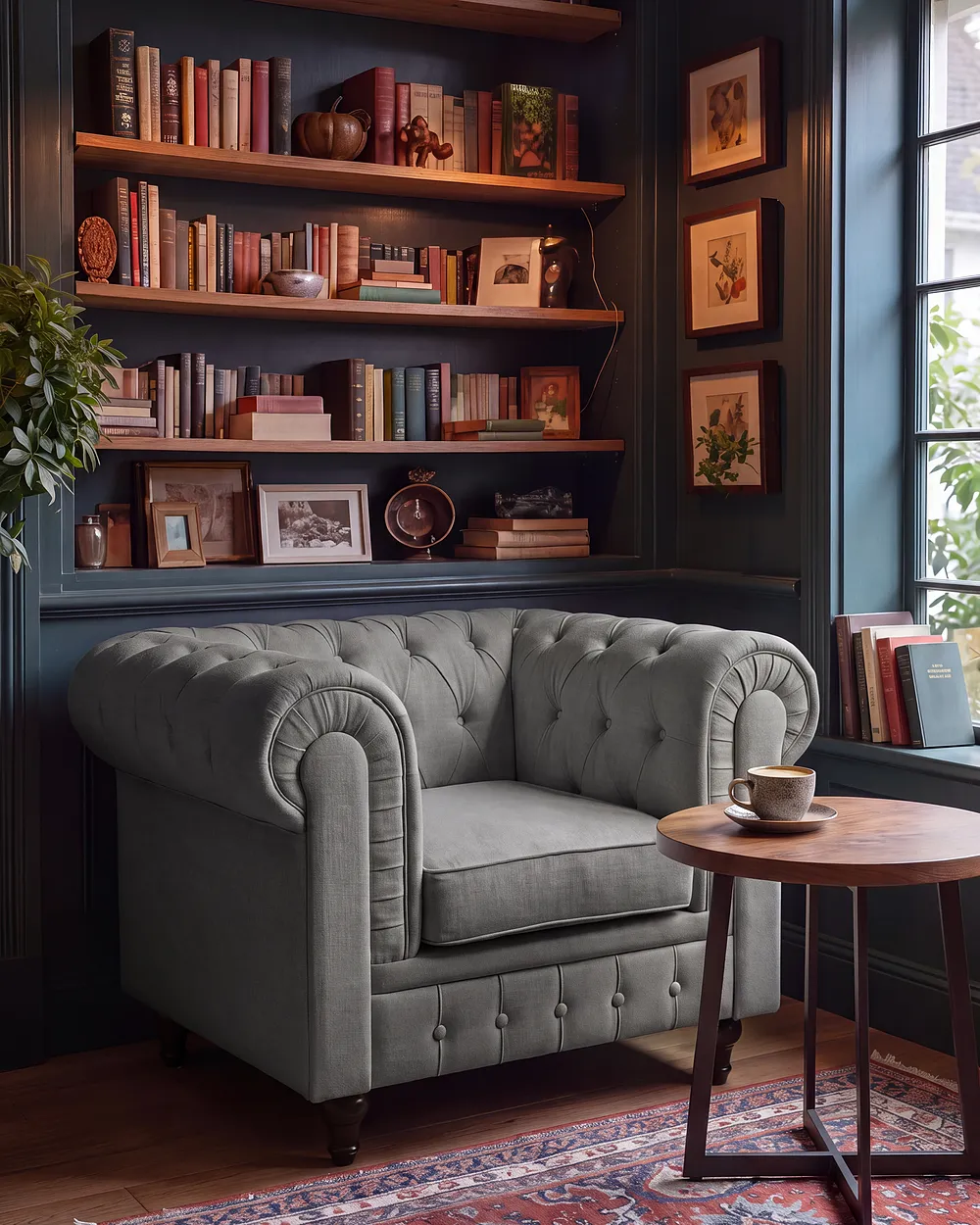 Armchair CHESTERFIELD Fabric Light Grey_1151218