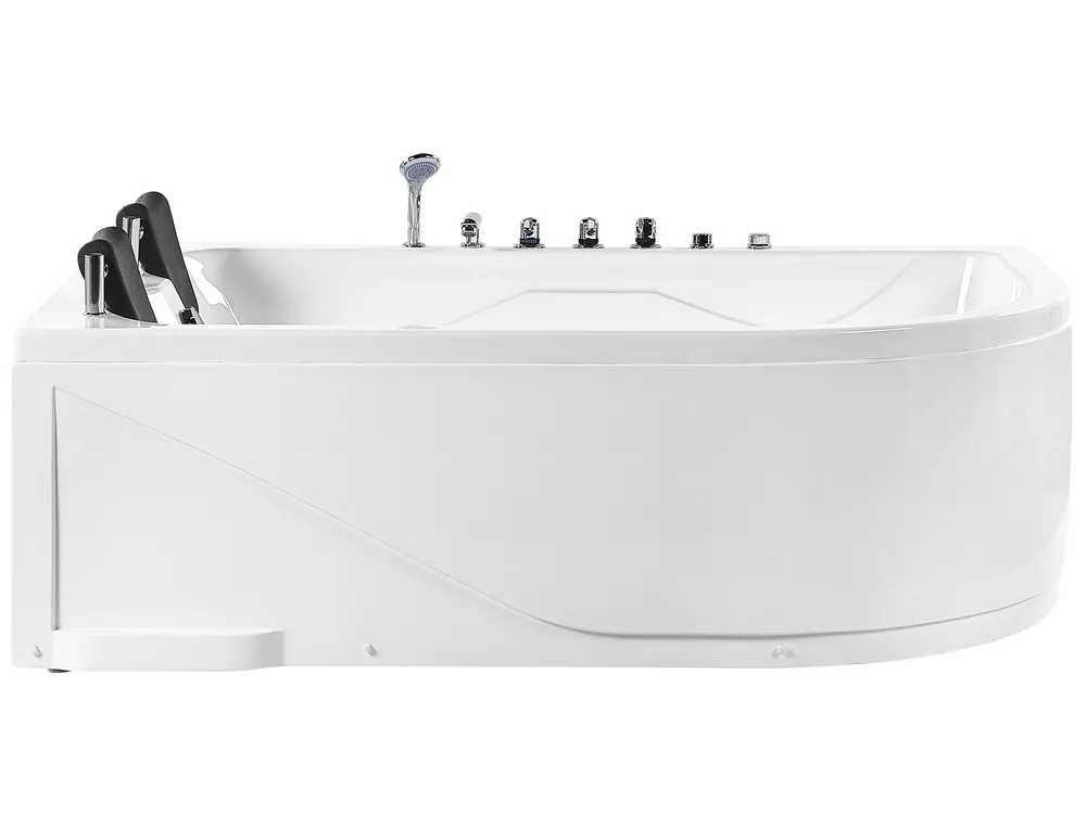 Hörnbubbelbadkar med LED CALAMA 1800 x 1200 mm Vit Högervänd_919453