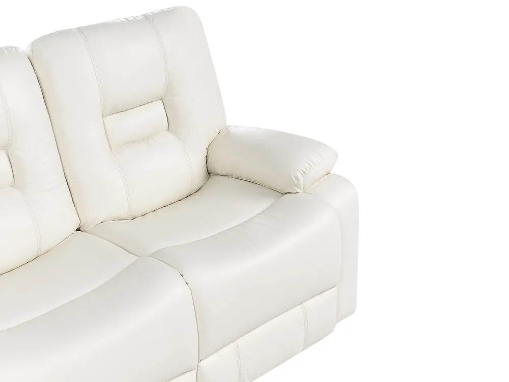 Manual Recliner Sofa 2 Seater BERGEN Faux Leather White_1066413