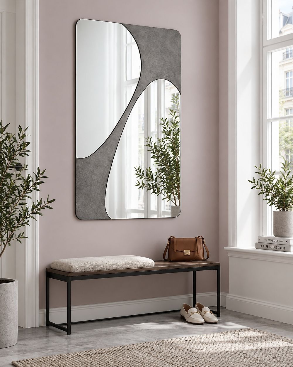 Seinäpeili ORMES 70 cm 110 cm Harmaa
