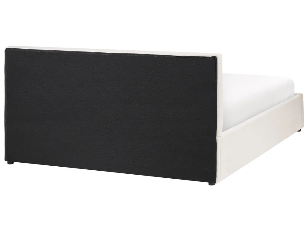 Ottoman Bed BOUSSE Fabric Off-White 140 x 200 cm (EU Double)_1074740