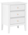 3 Drawer Bedside Table ASSISI White