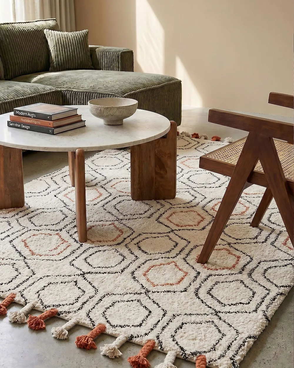 Matto HAJIPUR Beige 140 x 200 cm Puuvilla_1178498