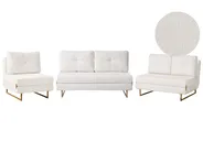 Living Room Set 6 Seater JERSLEV Boucle Off-White_1013857