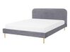Bed Velvet FLAYAT 140 x 200 cm (EU Double) Grey