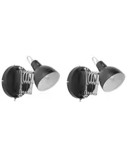 Set of 2 Wall Lamps HARRINGTON Adjustable Metal Black_837903