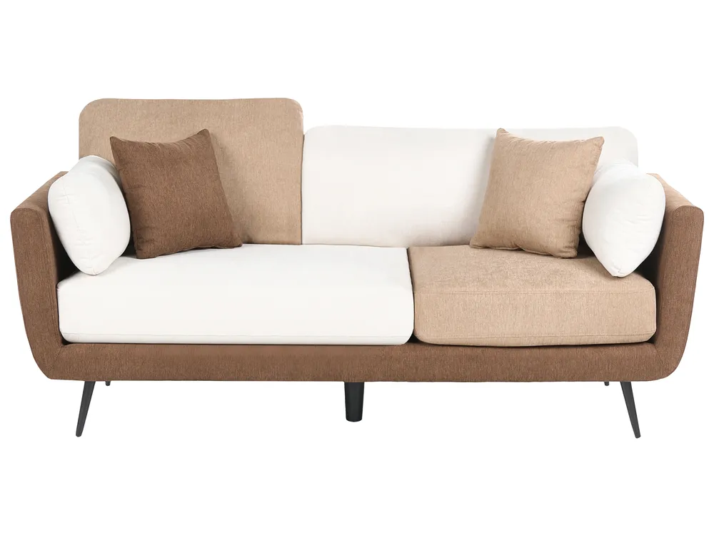 Living Room Set 4 Seater BOLGA Fabric Brown_1075683