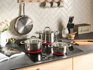 7 Piece Cookware Set PRIMECOOK Stainless Steel Silver_1043341