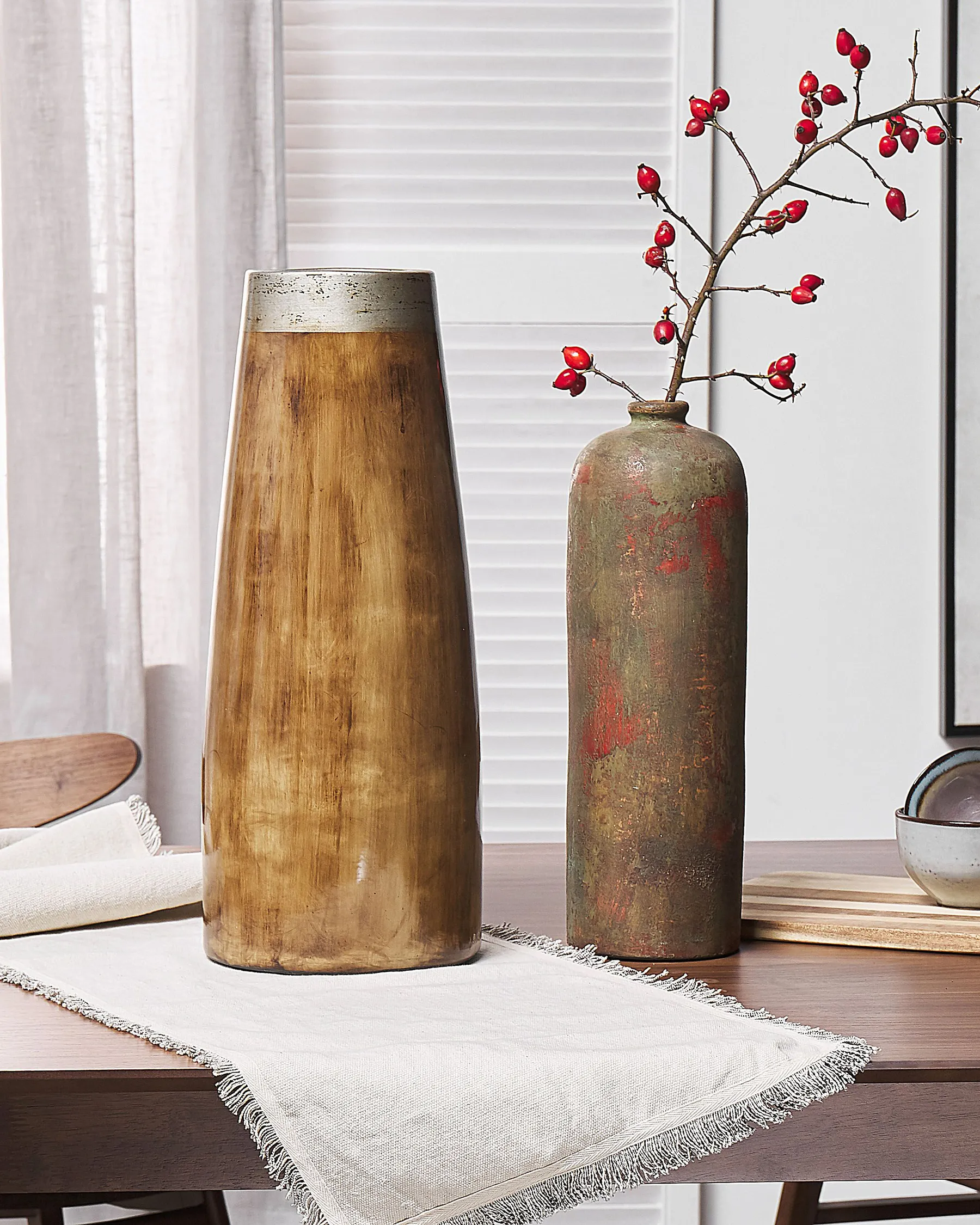 Decorative Vase CYRENE 50 cm Ceramic Dark Brown_791528