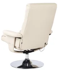 Massage Chair LEGEND with Footstool Faux Leather Light Beige_963867