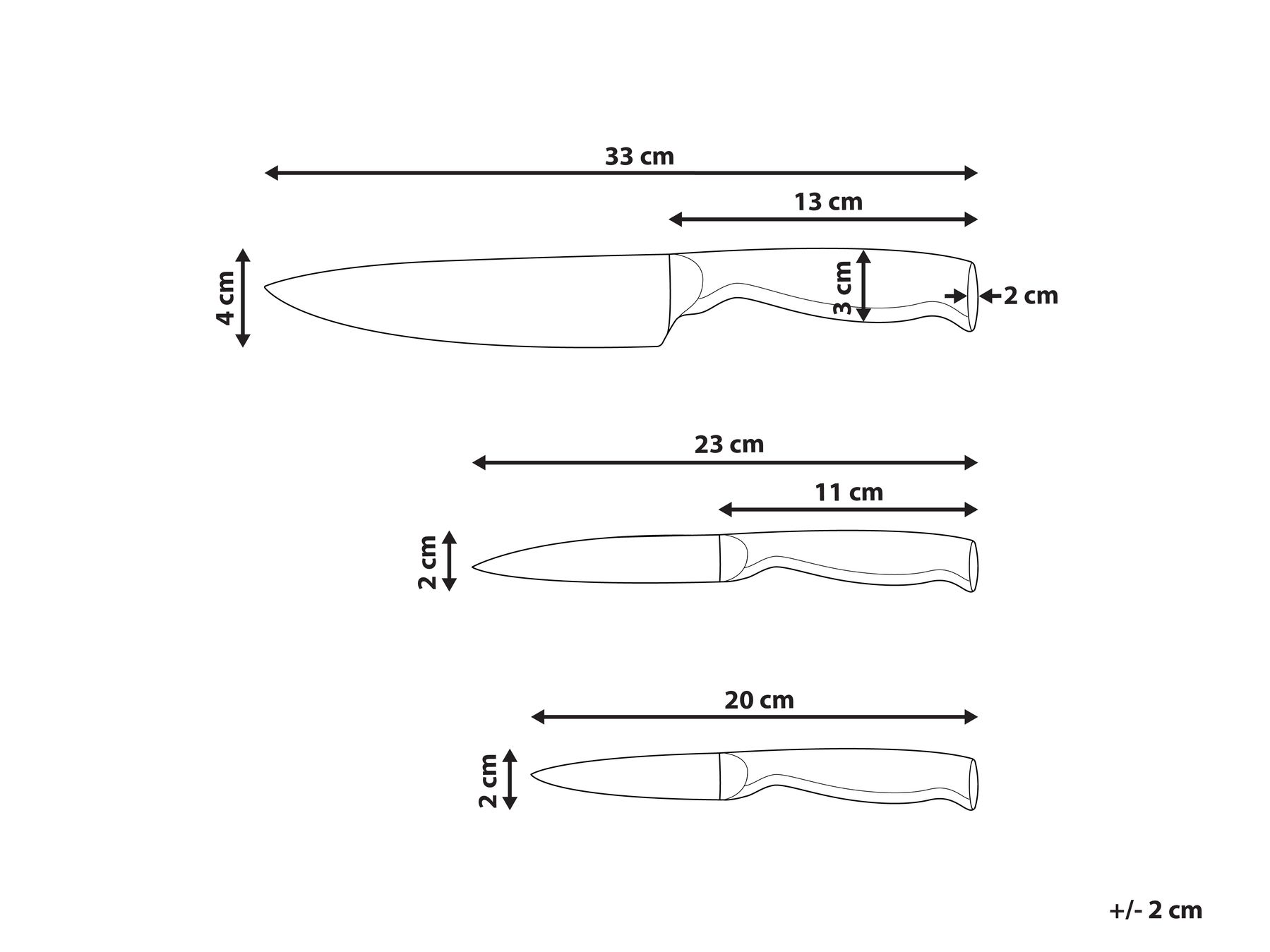 Set of 3 Knives MASHIKO Silver_1022784