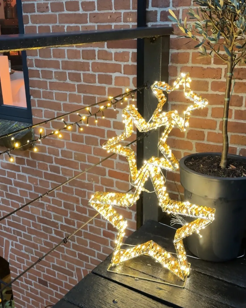 Ulkokoriste LED-valo BURESO 80 cm Tähti Kulta_1041712