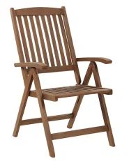 Set med 2 stolar med dynor AMANTEA Akaciaträ Blå_879711