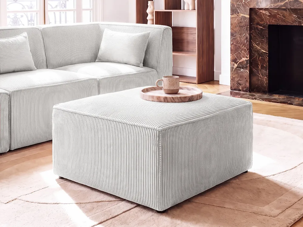 Ottoman LEMVIG Corduroy Off-White_1186454