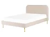 Sänky sametti FLAYAT 160 x 200 cm Vaaleanbeige