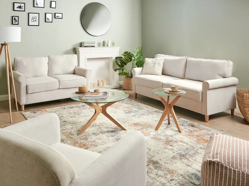 Sofa 3 Seater RONNEBY Fabric Beige_955007