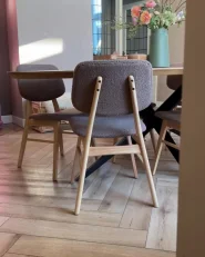 Set of 2 Dining Chairs ELAINE Boucle Light Brown/ Taupe_997890