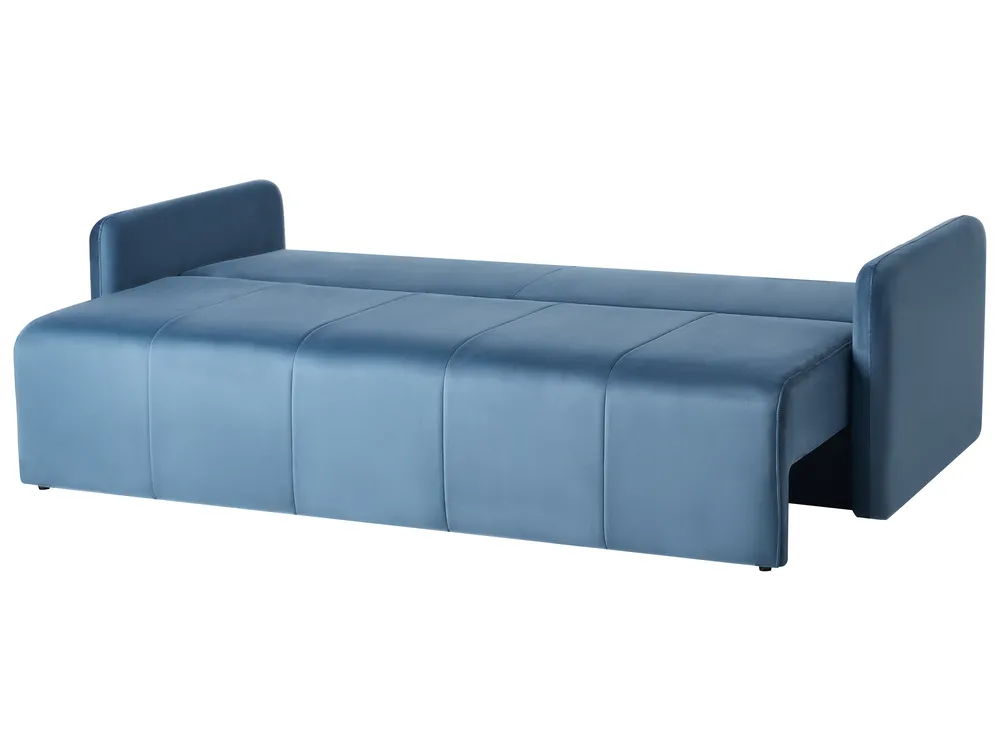 Sofa Bed 3 Seater EGGE Velvet Blue_1020708